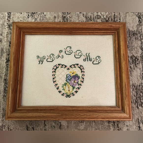 Other - Framed Heart Cross-Stitch Art